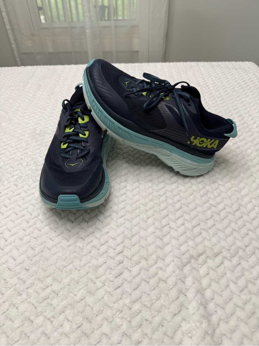 Hoka One One Womens Running Shoes Sneakers Sz 8 Blue Stinson ATR 6 1110507 OSBG